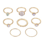 Colorful Stone Metallic Rings for Women