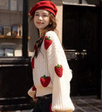 Loose Strawberry Crochet Knit Sweater