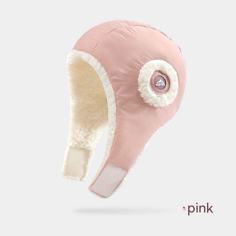 Women's Down Plush Winter Hat – Windproof, Waterproof, Ear-Protective, Warm Cycling Cap