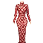 Shiny Rhinestone Women's Evening Party Formal Dress