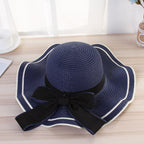 Women's Summer Straw Sun Hat – Foldable Fashion Bow Beach & Travel Cap