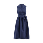 Women's Casual Sleeveless Belted Midi Dress