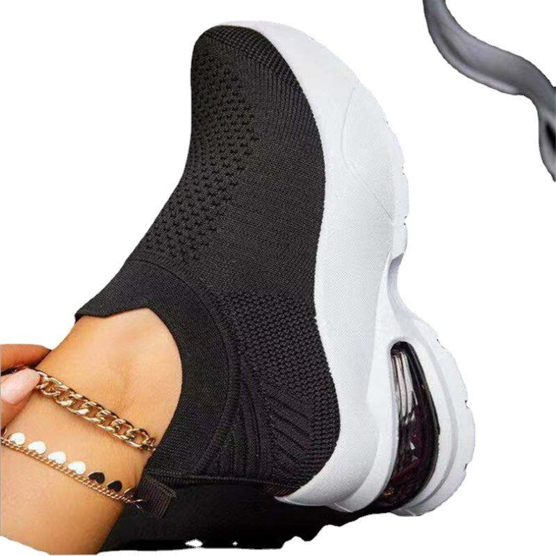 Women's White Vulcanized Sock Sneakers – Casual Summer Trainers
