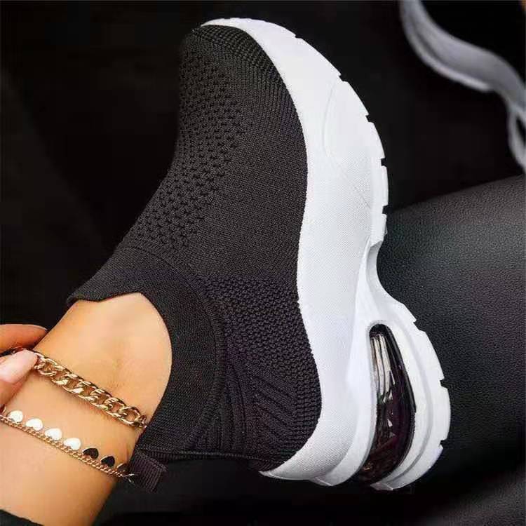 Women's White Vulcanized Sock Sneakers – Casual Summer Trainers