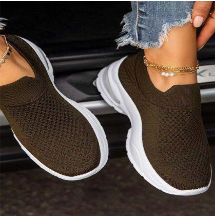 Women's White Vulcanized Sock Sneakers – Casual Summer Trainers