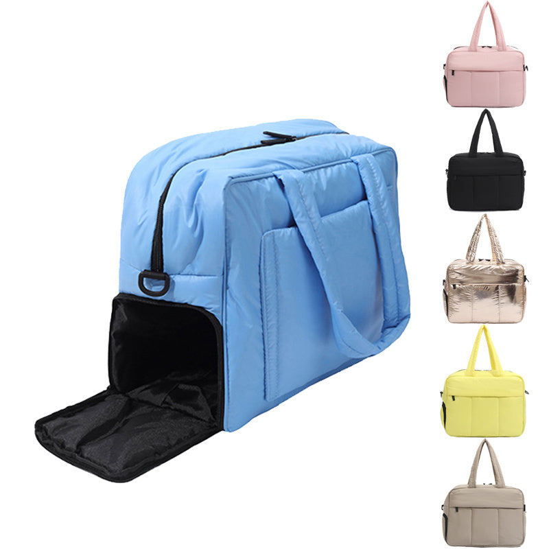 Women's Winter Down Travel Duffle Bag with Shoe Compartment