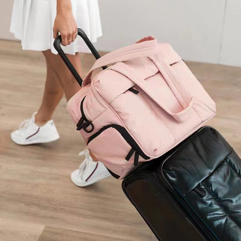 Women's Winter Down Travel Duffle Bag with Shoe Compartment