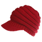 Women's Ponytail Beanie – Soft Knitted Autumn/Winter Skull Cap
