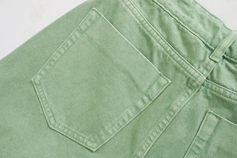 High Waist Irregular Denim Skirt Pants