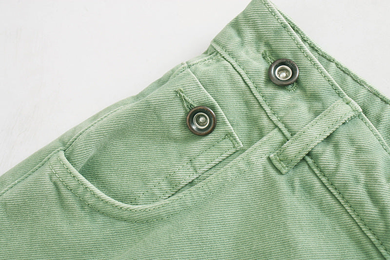 High Waist Irregular Denim Skirt Pants