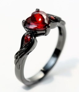 Ruby Red Zirconia Love Rings for Women