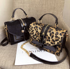 Leopard Print Chain Shoulder Crossbody Bag