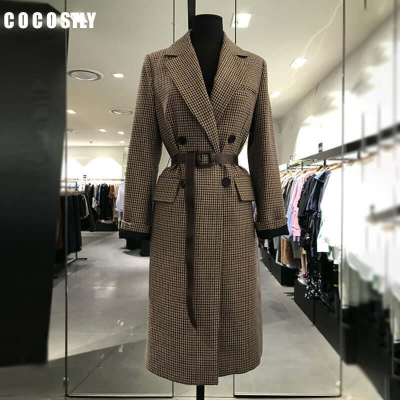 Plaid Wool Coat