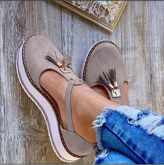 Women's Tassel Flat Sandals – Spring/Summer