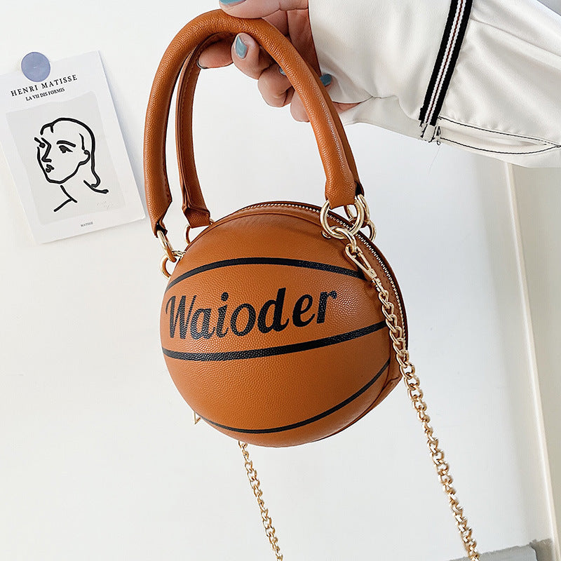 Women's Basketball-Shaped Chain Shoulder Crossbody Bag