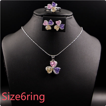 Clover Zircon Jewelry Set for Women