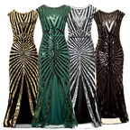 Sequined Fishtail Hem Long Slim Dress Evening Party