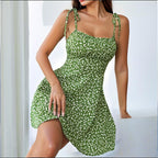 Women's Floral Spaghetti Strap Boho Mini Dress