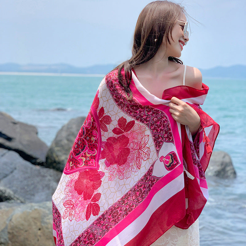 Women's Ethnic-Style Thin Oversized Scarf/Shawl
