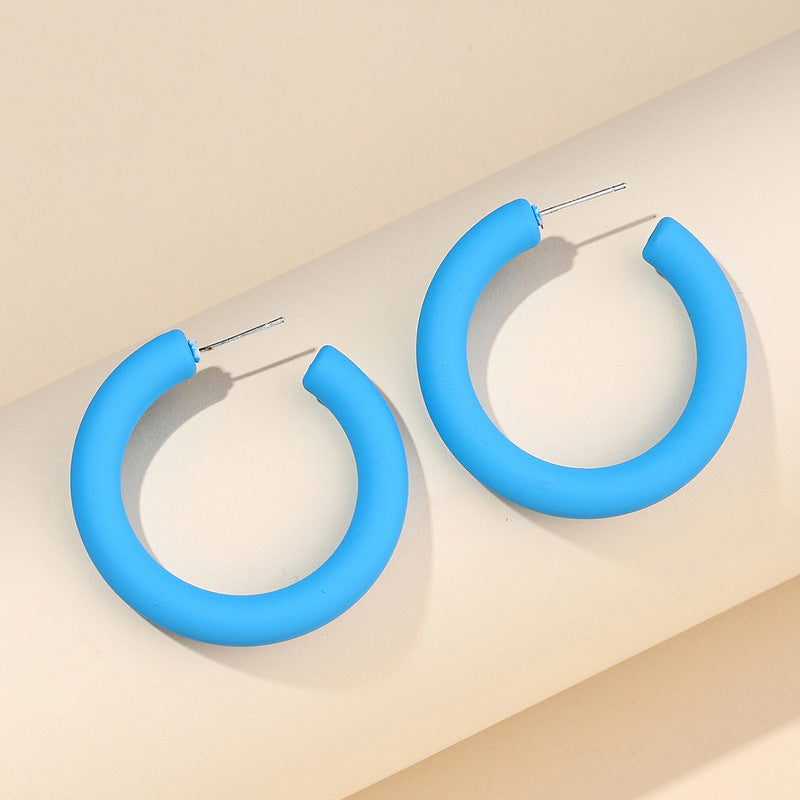 Trendy Candy Color Simple Earrings for Women