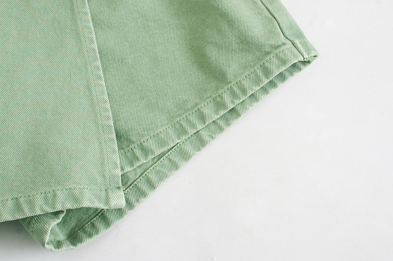 High Waist Irregular Denim Skirt Pants