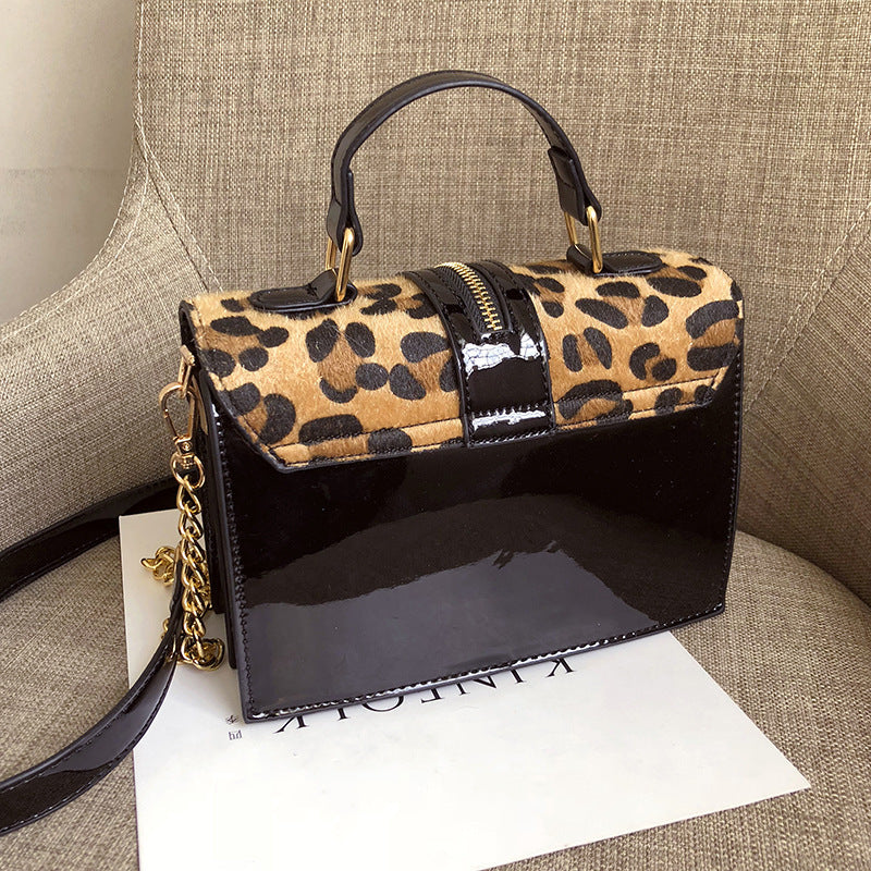 Leopard Print Chain Shoulder Crossbody Bag