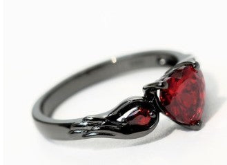 Ruby Red Zirconia Love Rings for Women