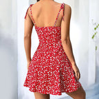 Women's Floral Spaghetti Strap Boho Mini Dress