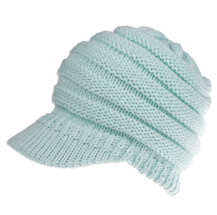 Women's Ponytail Beanie – Soft Knitted Autumn/Winter Skull Cap