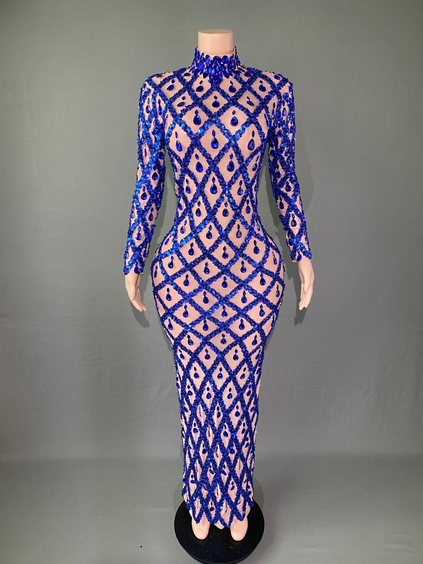 Shiny Rhinestone Women's Evening Party Formal Dress