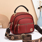 Women's Versatile Small Square Crossbody Bag – Multi-Zipper Shoulder Handbag