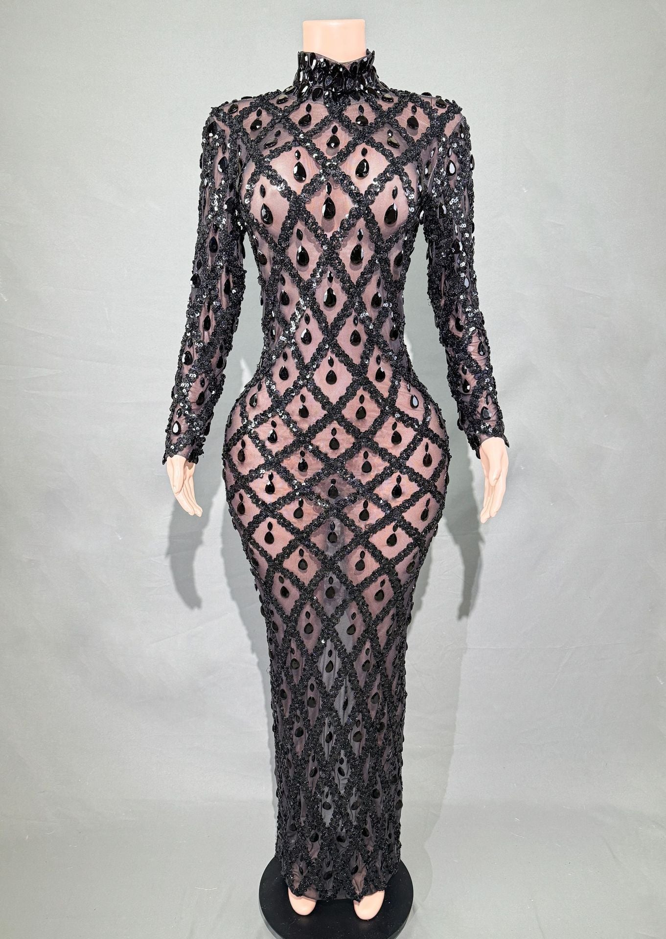 Shiny Rhinestone Women's Evening Party Formal Dress