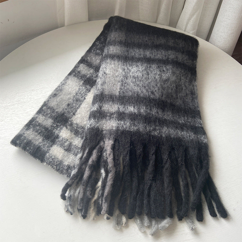 Classic European & American Plaid Cashmere-Feel Scarf