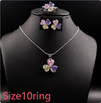 Clover Zircon Jewelry Set for Women