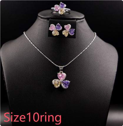 Clover Zircon Jewelry Set for Women