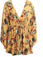 Boho Flower Batwing Sleeve Dress