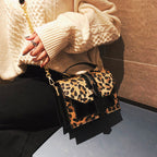 Leopard Print Chain Shoulder Crossbody Bag