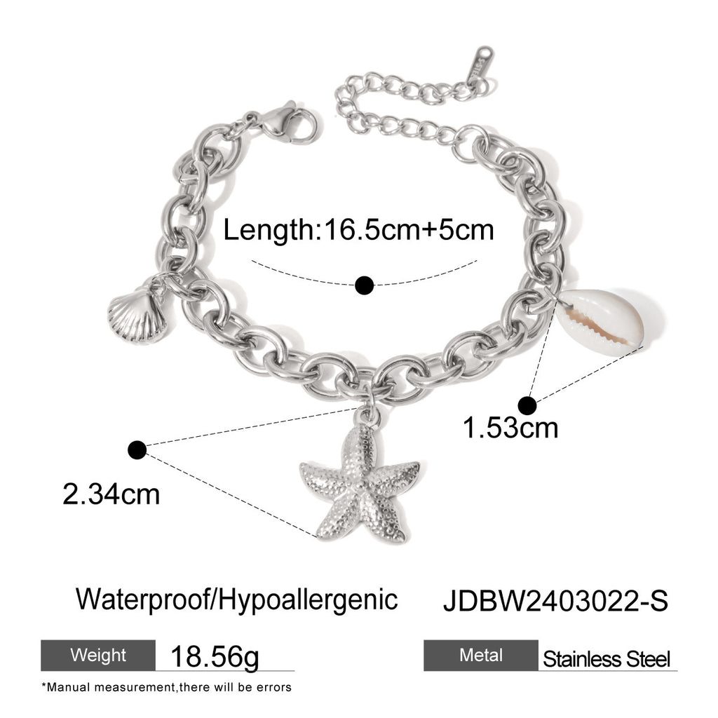 Stainless Steel Starfish Beach Bracelet for Women