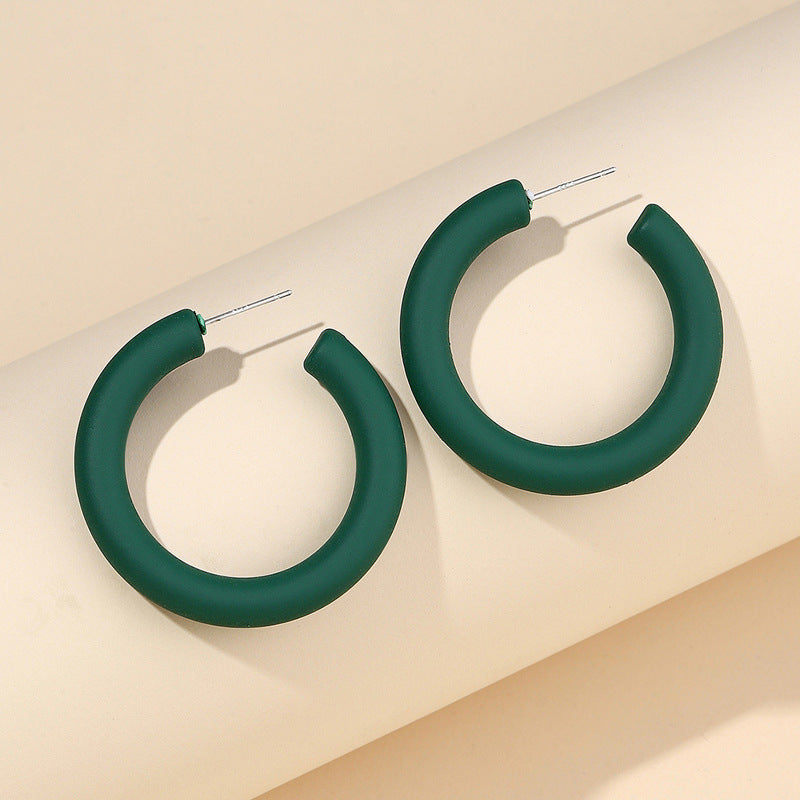 Trendy Candy Color Simple Earrings for Women
