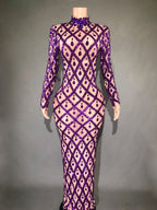 Shiny Rhinestone Women's Evening Party Formal Dress