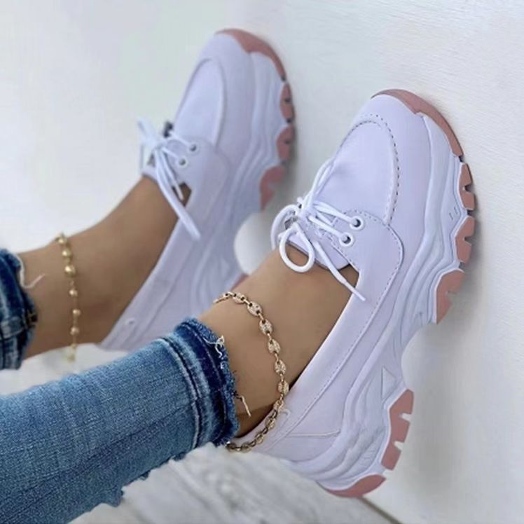 Women's Lace-Up Chunky Sneakers – Running & Walking Shoes
