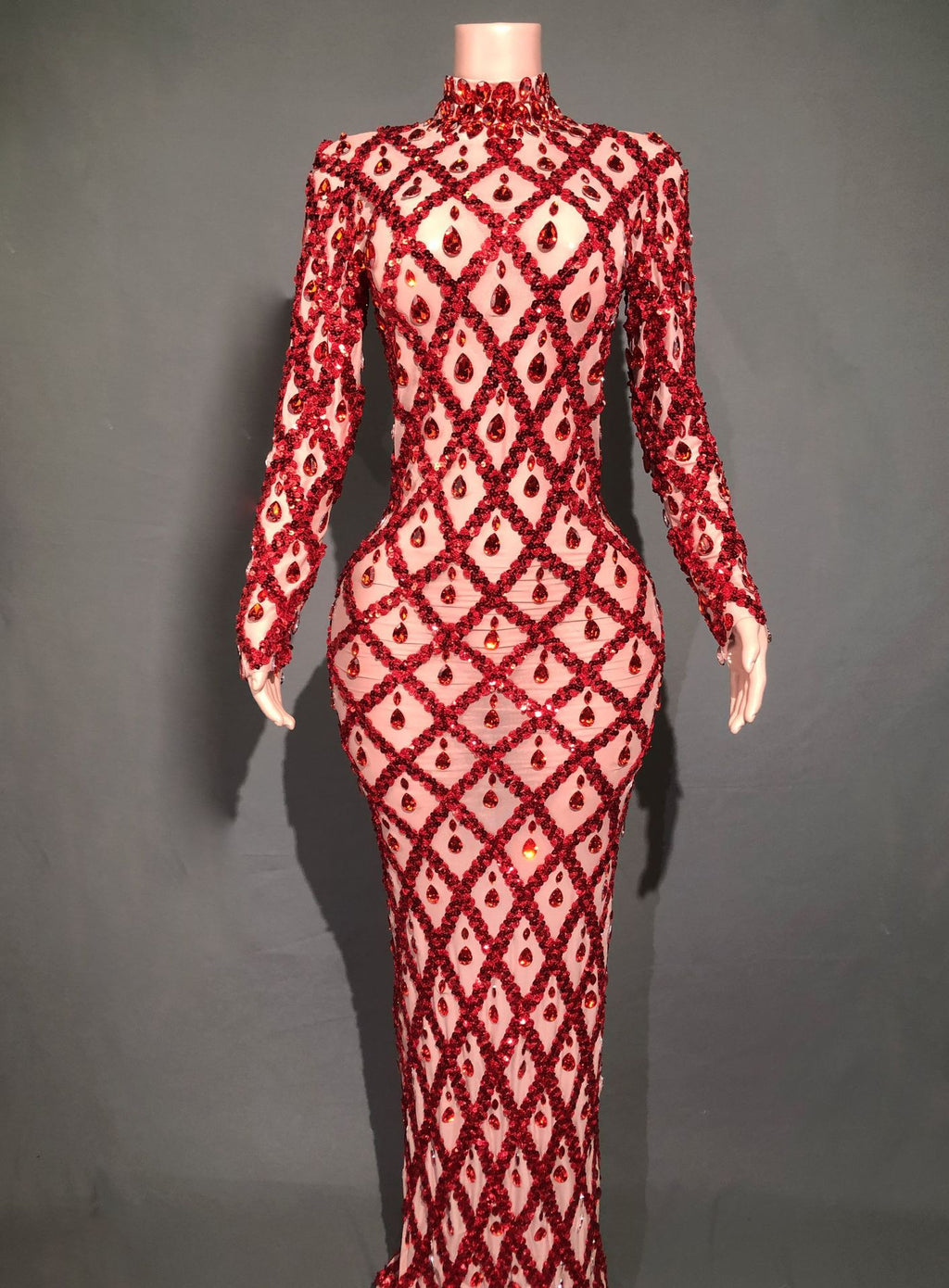 Shiny Rhinestone Women's Evening Party Formal Dress