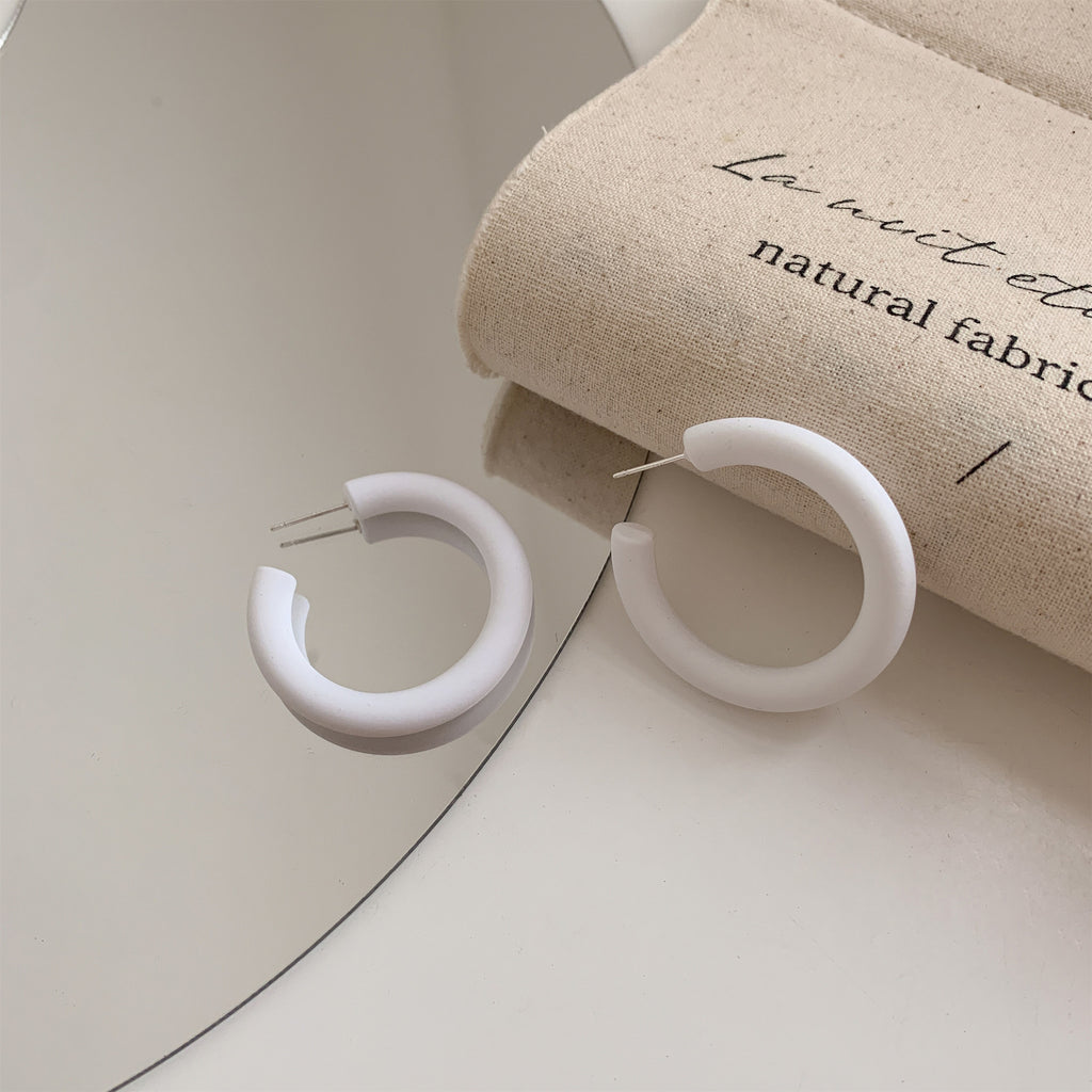 Trendy Candy Color Simple Earrings for Women