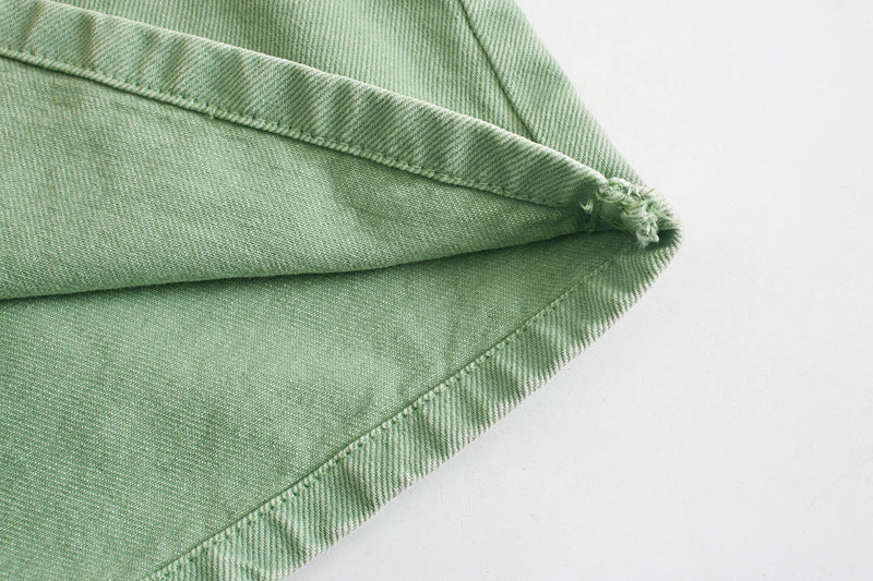 High Waist Irregular Denim Skirt Pants