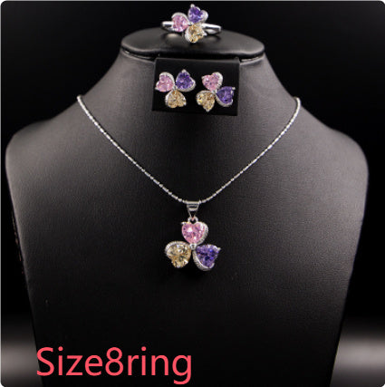 Clover Zircon Jewelry Set for Women