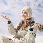 Women's Down Plush Winter Hat – Windproof, Waterproof, Ear-Protective, Warm Cycling Cap