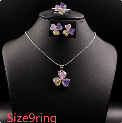 Clover Zircon Jewelry Set for Women