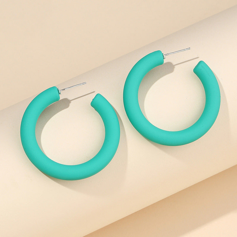 Trendy Candy Color Simple Earrings for Women