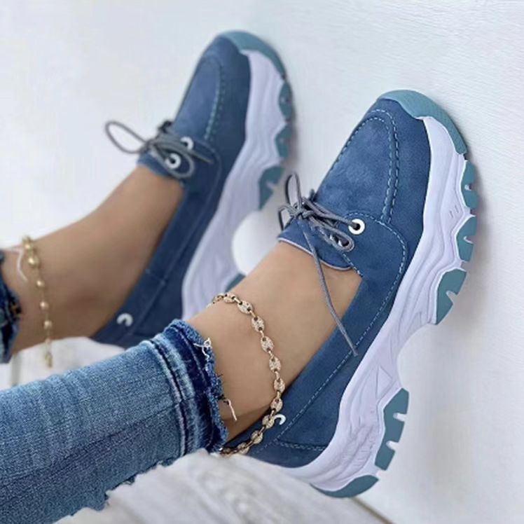Women's Lace-Up Chunky Sneakers – Running & Walking Shoes