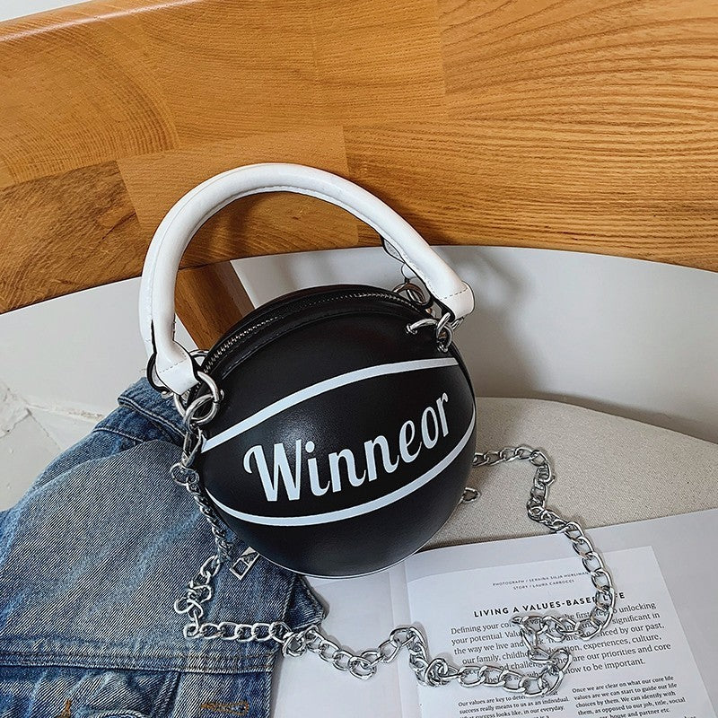 Women's Basketball-Shaped Chain Shoulder Crossbody Bag